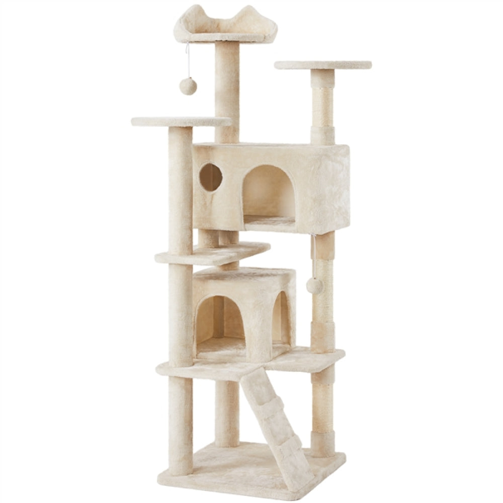Cat Tree Cat Tower w/ Condos & Dangling Balls & Scratching Posts & Platforms
