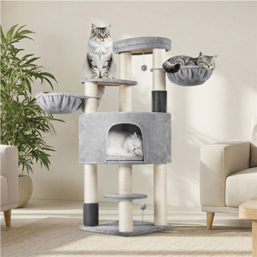 Multilevel Heavy-Duty Cat Tree with Thick Scratching Posts