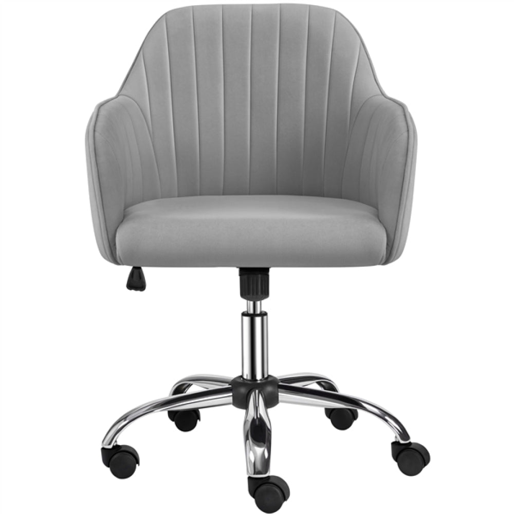 Modern Velvet Desk Chair Soft Height-Adjustable 360°Swivel Computer Chair