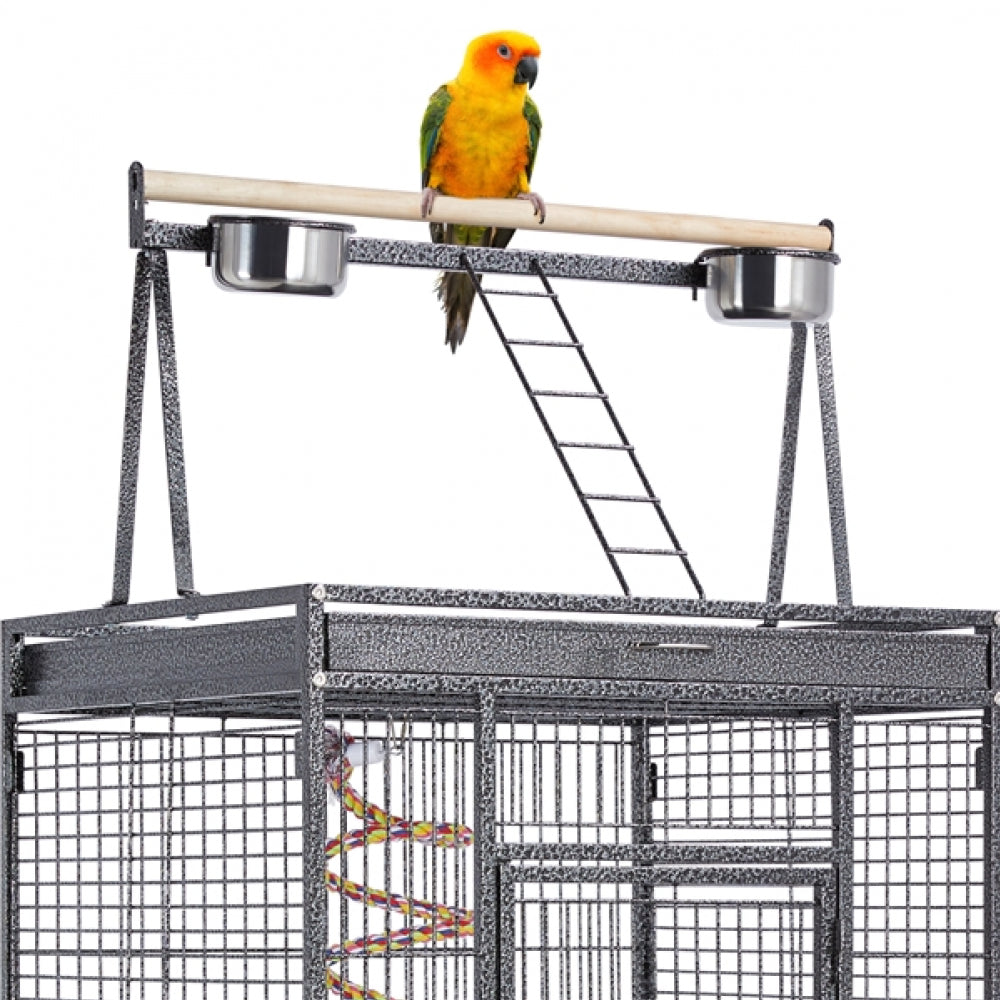 H68.5'' Play Top Parrot Cage Metal Rolling Bird Cage