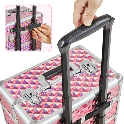 3-in-1 Rolling Makeup Train Case Portable Cosmetic Trolley