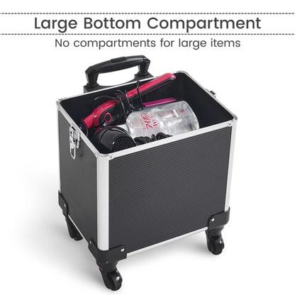 5-In-1 Professional Aluminum Rolling Cosmetic Makeup Train Cases Trolley