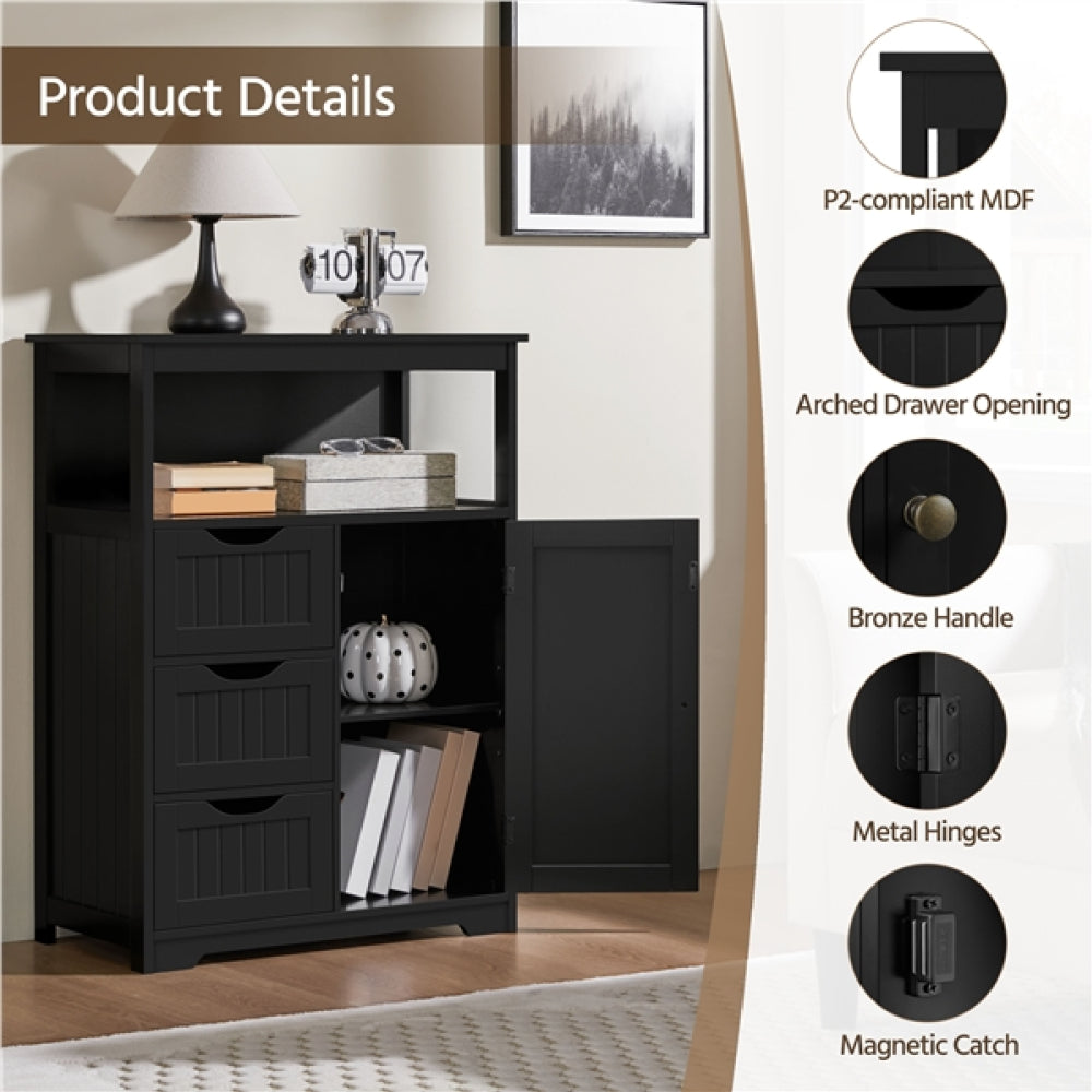 90cm Height Bathroom Floor Cabinet MDF Wooden Storage Organizer