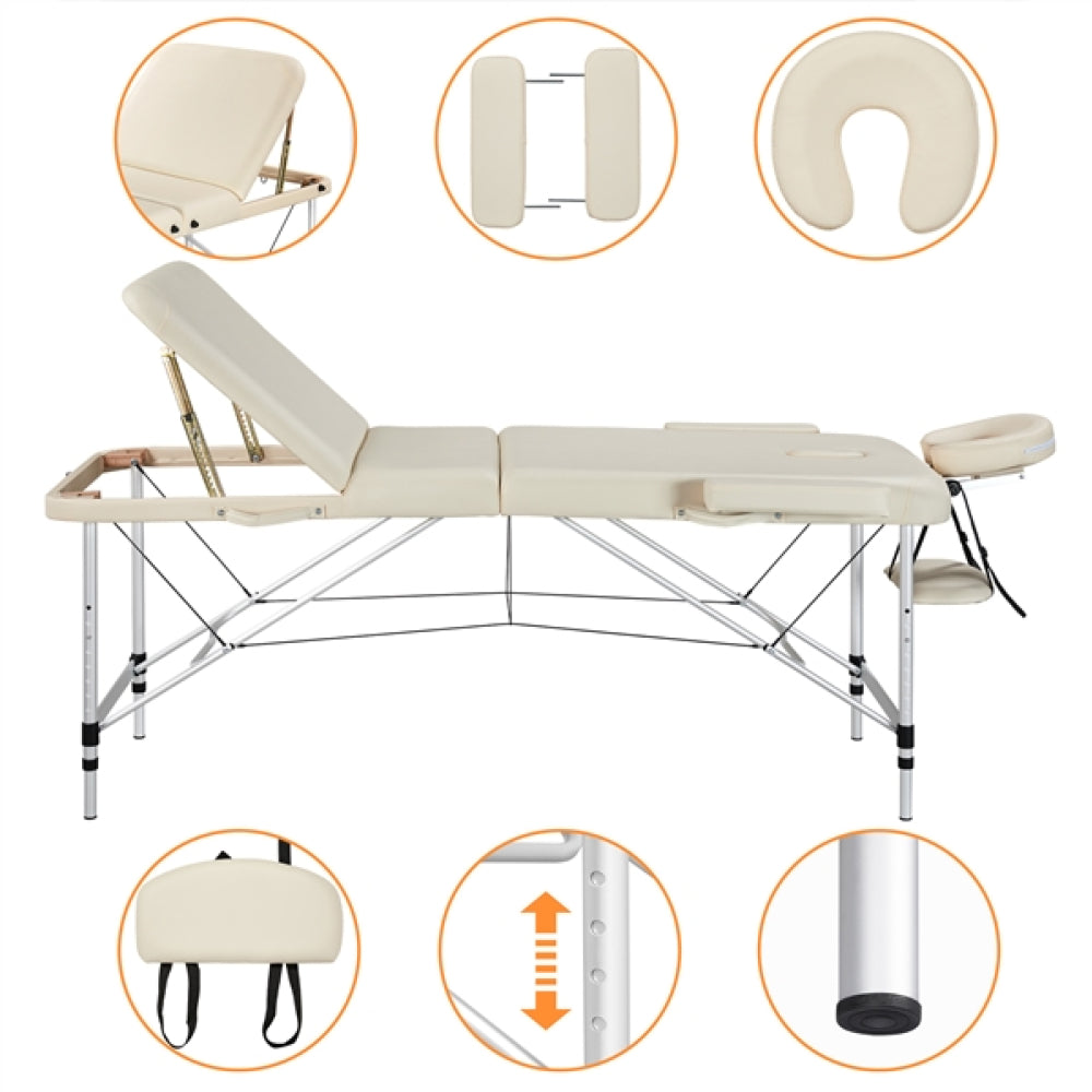 Adjustable 3 Fold Massage Bed Aluminum Alloy Massage Couch