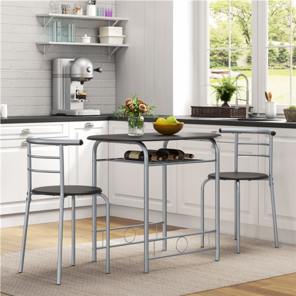 Modern Round Dining Table Set for 2 Dining Chairs