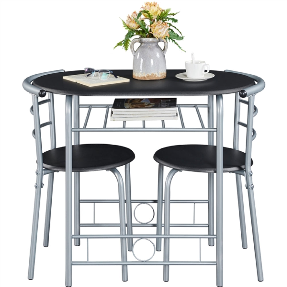 Modern Round Dining Table Set for 2 Chairs + 1 Table