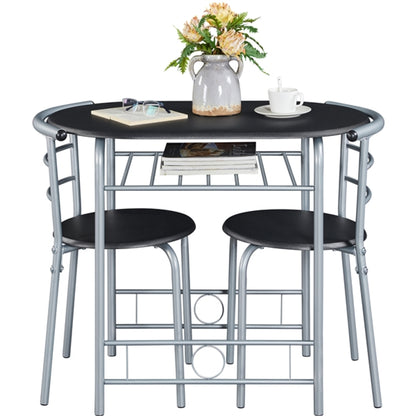 Modern Round Dining Table Set for 2 Chairs + 1 Table