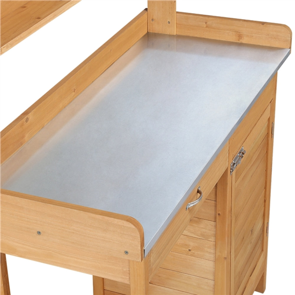 Outdoor Garden Potting Bench Table Work Bench Metal Tabletop