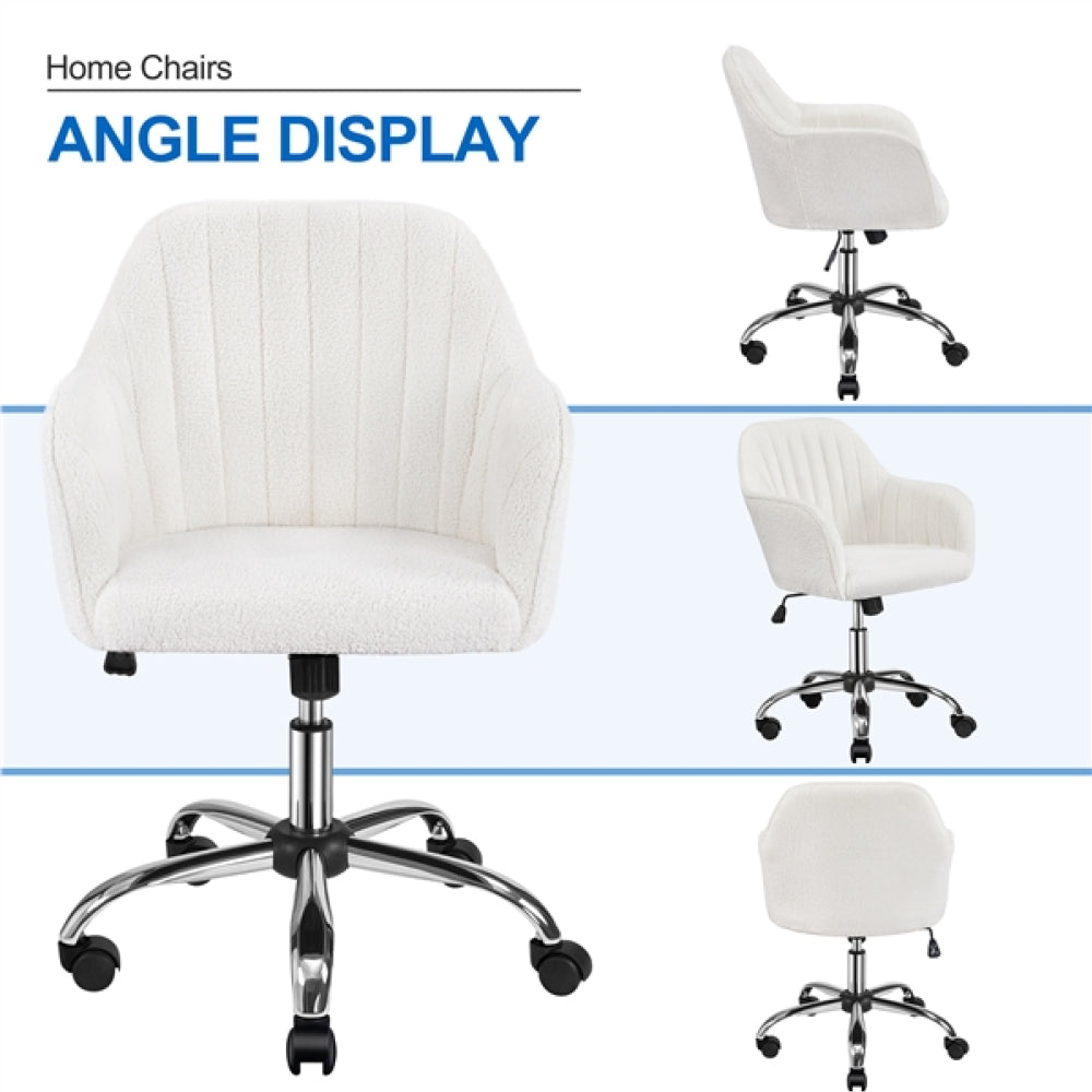Modern Boucle Desk Chair Computer Chair Computer Chair Ivory