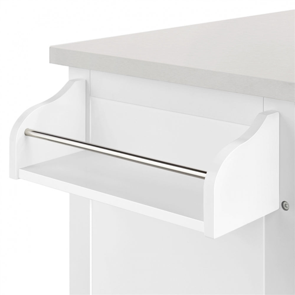 Kitchen Trolley Kitchen Island Cart with Stainless Steel Top & Storage