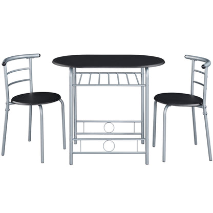 Modern Round Dining Table Set for 2 Chairs + 1 Table