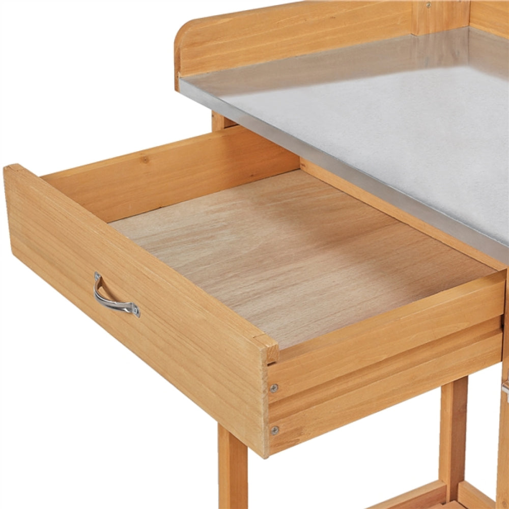 Outdoor Garden Potting Bench Table Work Bench Metal Tabletop