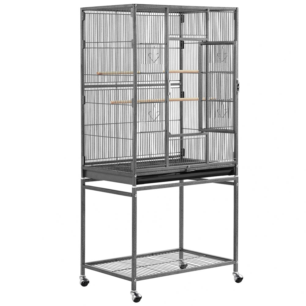 53.5″H Mobile Large Parrot Cage w/ Stand Bird Cage