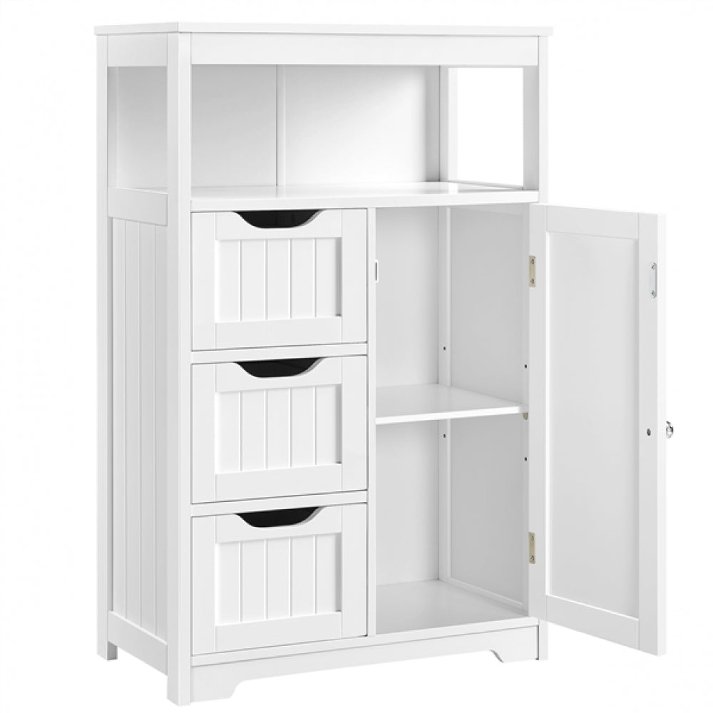 Bathroom Floor Cabinet MDF Wooden Storage Organizer w/ Drawers
