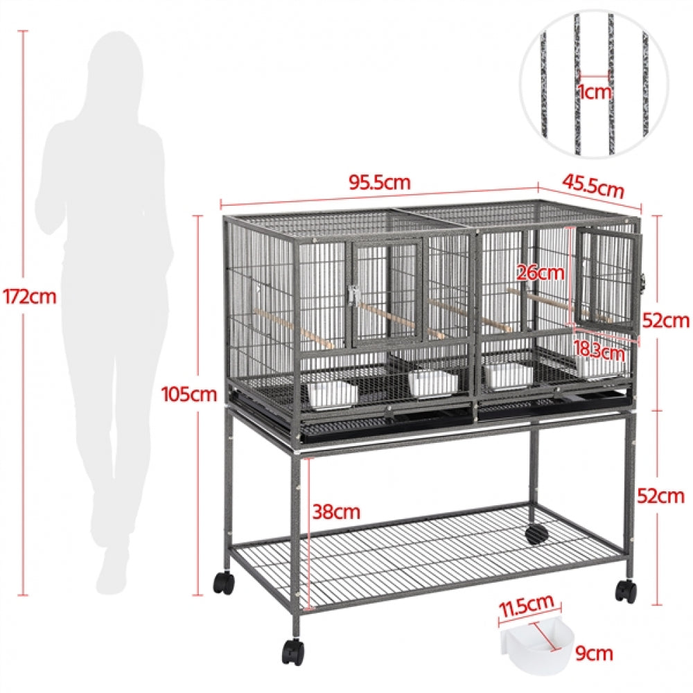 Stackable Wide Bird Cage Divided Breeder Cage