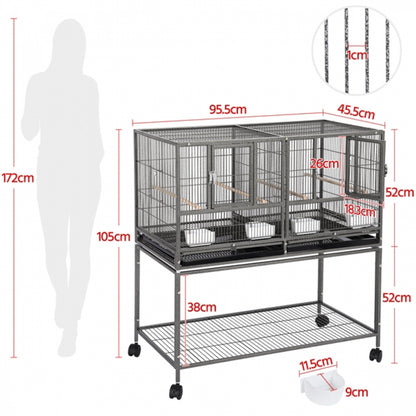 Stackable Wide Bird Cage Divided Breeder Cage