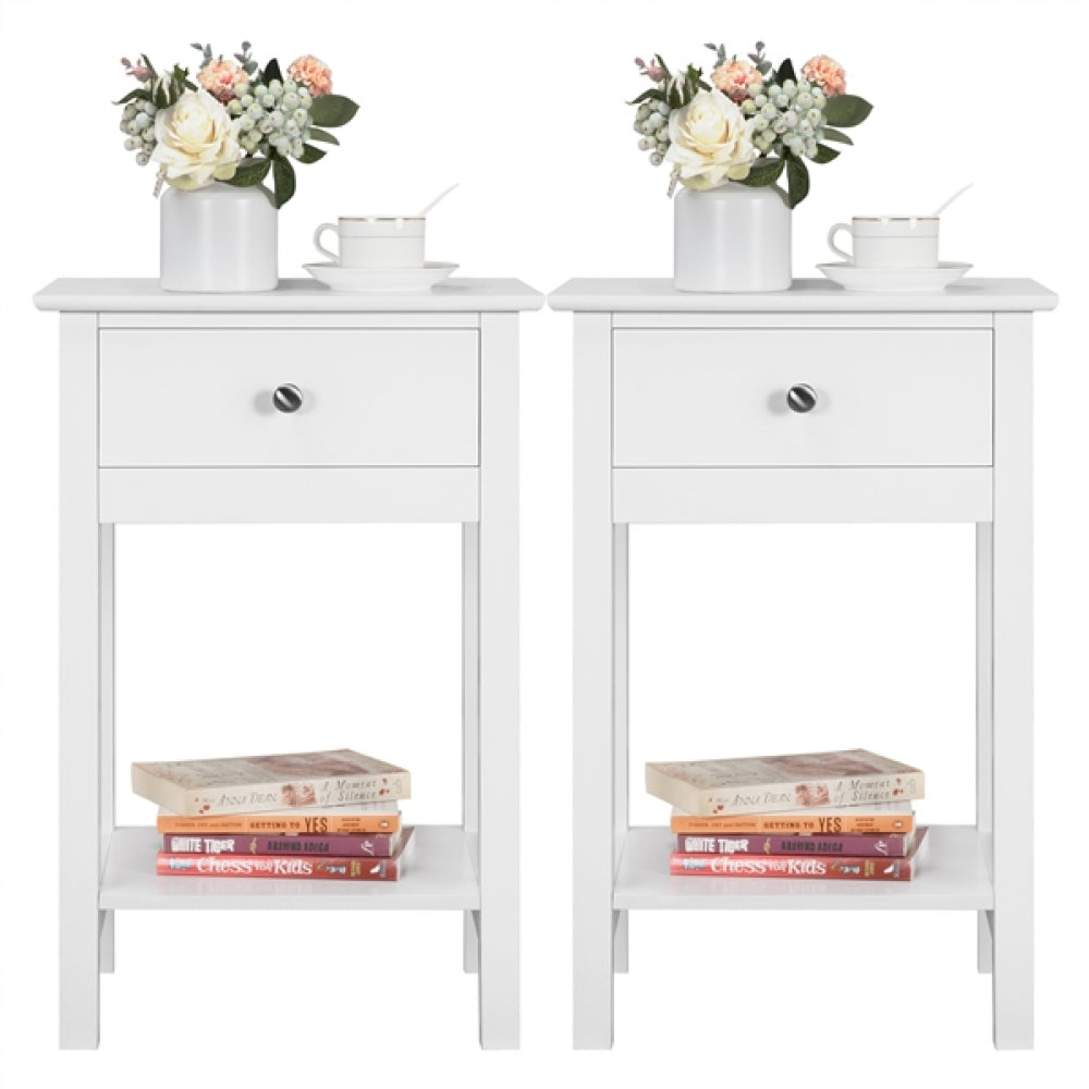 2PCS High Quality Bedside End Table Storage Cabinet
