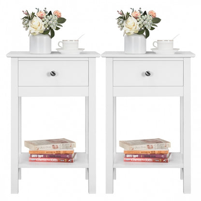 2PCS High Quality Bedside End Table Storage Cabinet