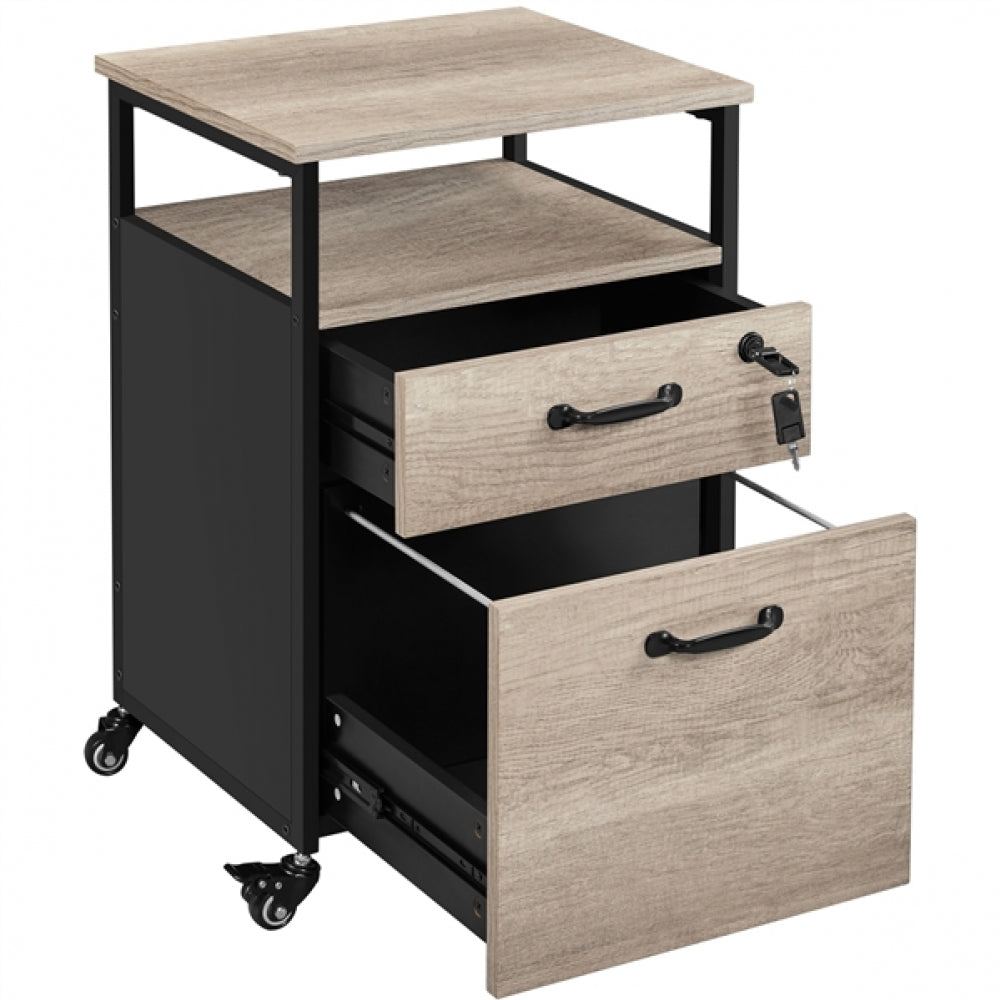 2 Sets Mobile Office File Cabinet