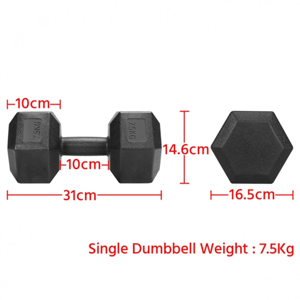 2 x 7.5kg/16.5lb Dumbbell Set
