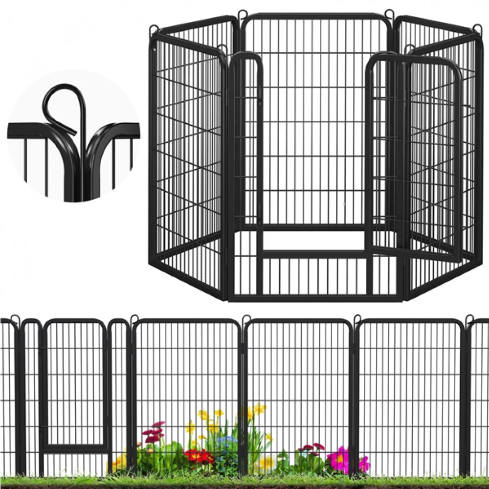 100cm Tall 6 Panels Heavy Duty Dog Playpen Exercise Barrier Outdoor Indoor Fence