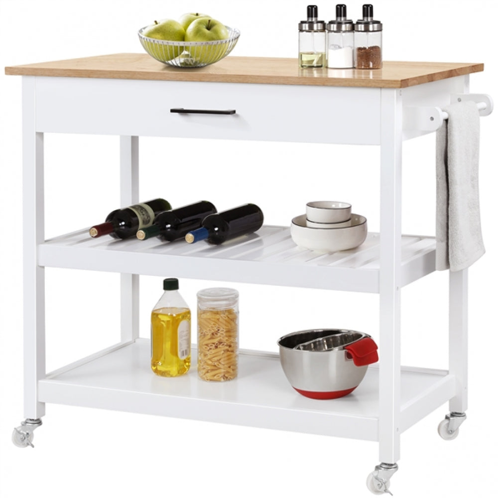 Kitchen Island Cart on Wheels 40’’ W Minimalist Kitchen Cart