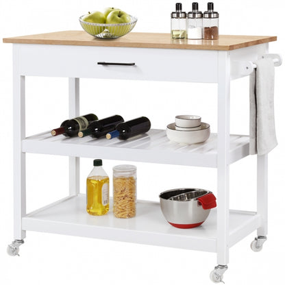 Kitchen Island Cart on Wheels 40’’ W Minimalist Kitchen Cart