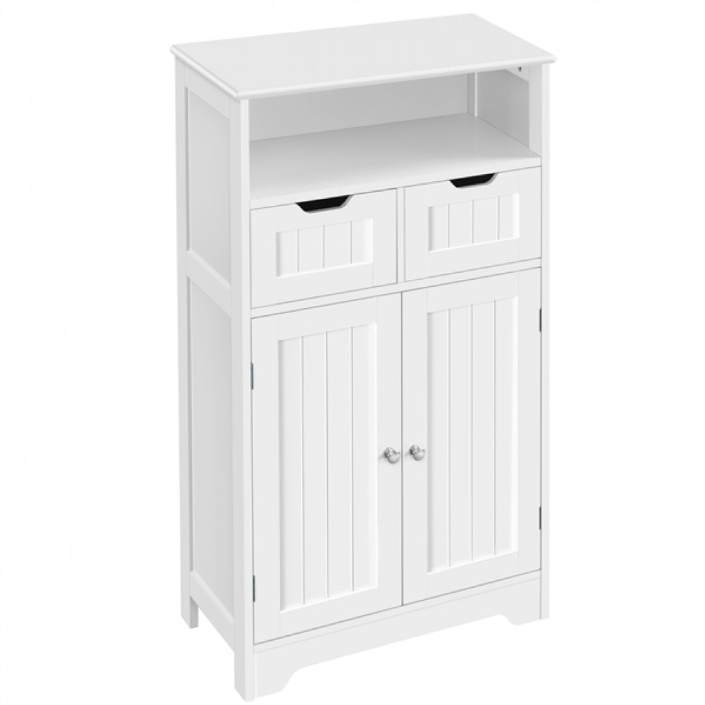 Bathroom Floor Storage Cabinet with 2 Drawers & Shelf Height-Adjustable Cabinet