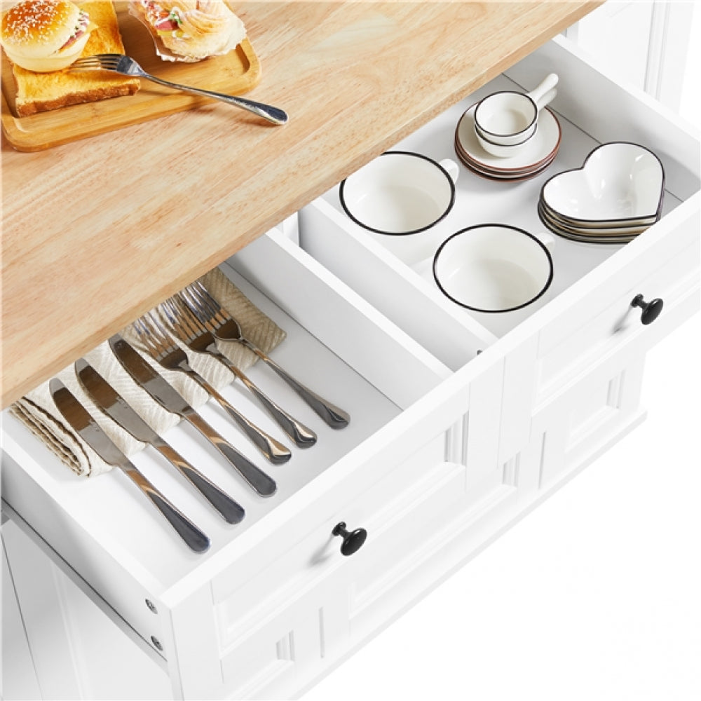 Kitchen Trolley with Drop-Leaf Breakfast Bar