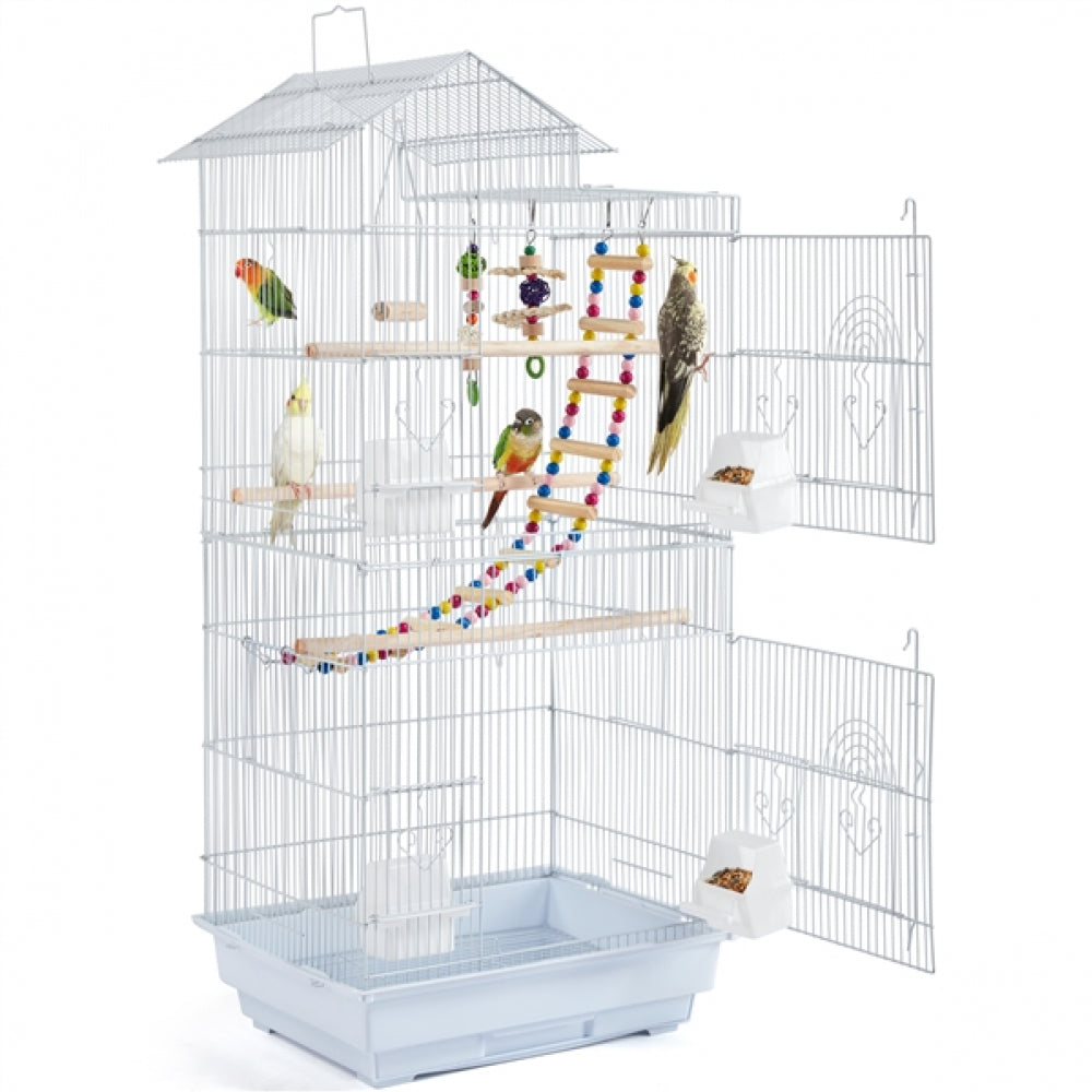Metal Parrot Cage Bird cage w/ Swing & Ladder