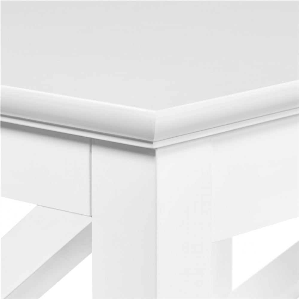 Farmhouse Bedside Table with 2 Drawer 1 Shelf Storage Cabinet Sofa Side Table
