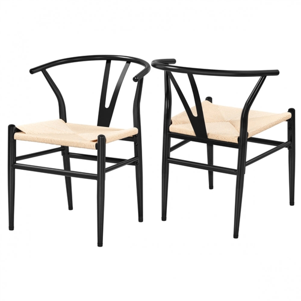 4PCS Weave Arm Chairs