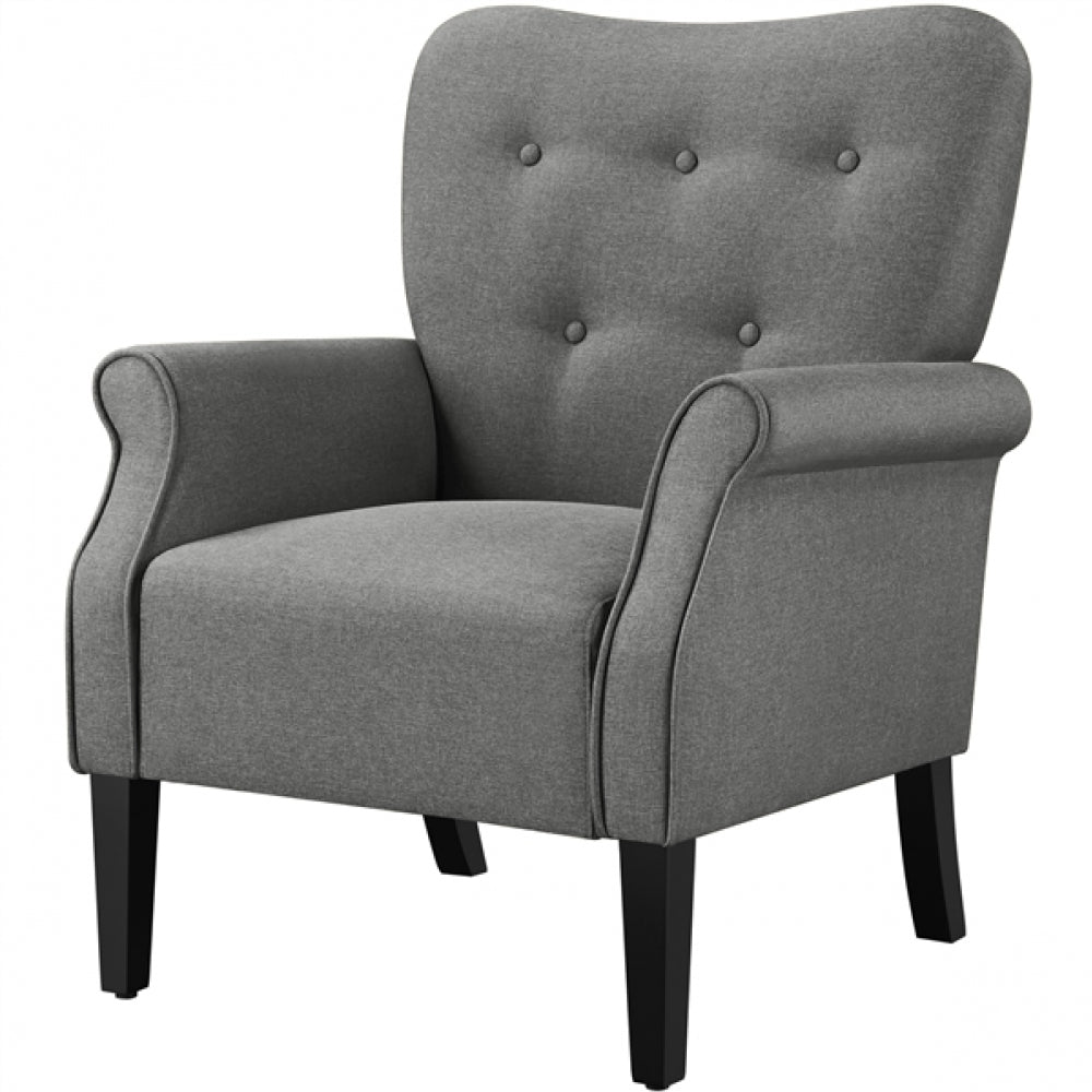 Mid-century Modern Accent Chair Upholstered Roll Armchair