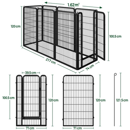 120cm Tall 8 Panels Dog Playpen Panels Foldable Metal Pet Fence