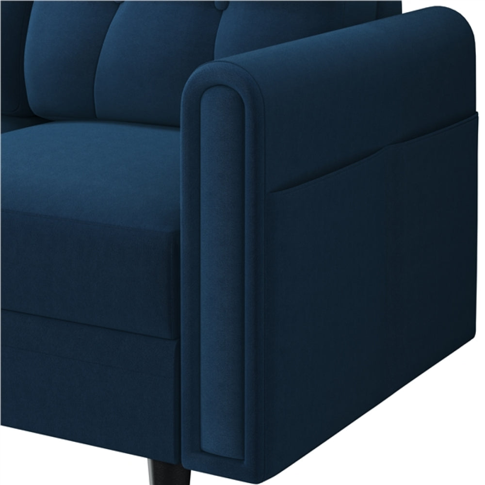 Velvet Upholstered Corner Sofa Set