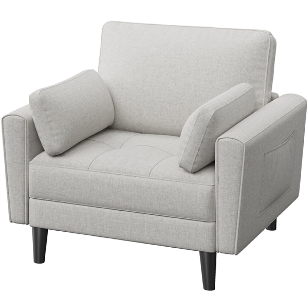 Tufted Oversized Armchair Comfy Fabric Accent Chair Single Sofa