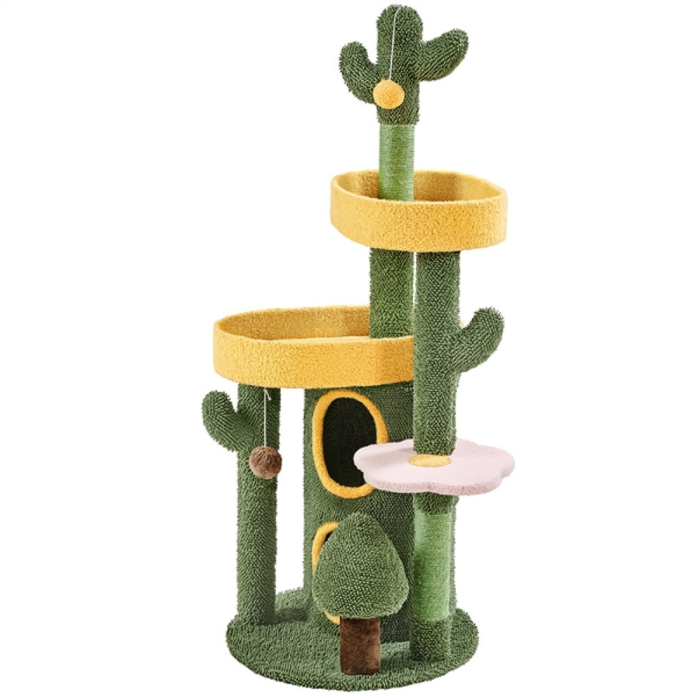 Oasis-Themed Cat Tree Cat Tower Fleece-covered Cat Tower