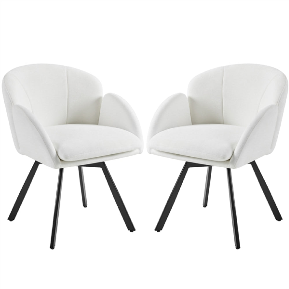 Flower-shaped Chenille Accent Armchair Contemporary Swivel Chair