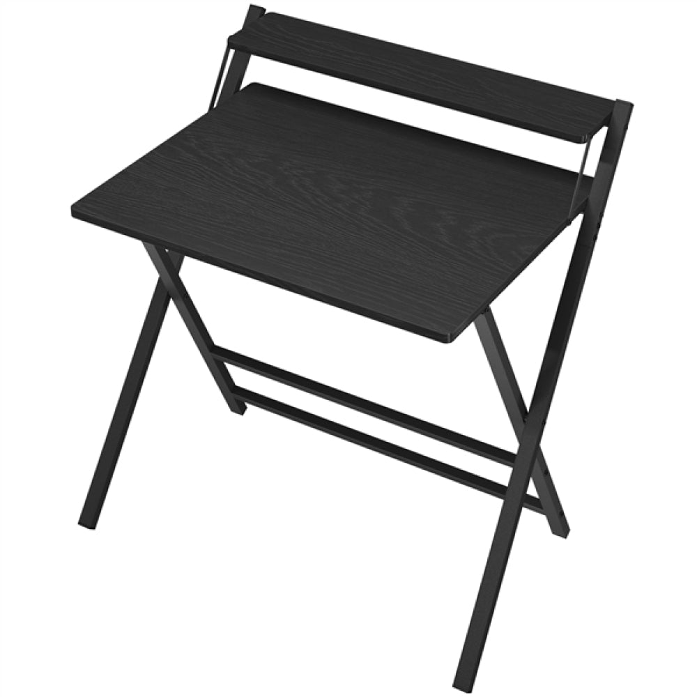 2-Tier Foldable Computer Desk w/ Monitor Shelf