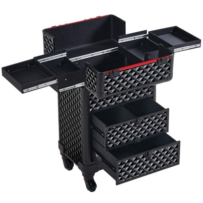 Professional Rolling Makeup Train Case with Drawers