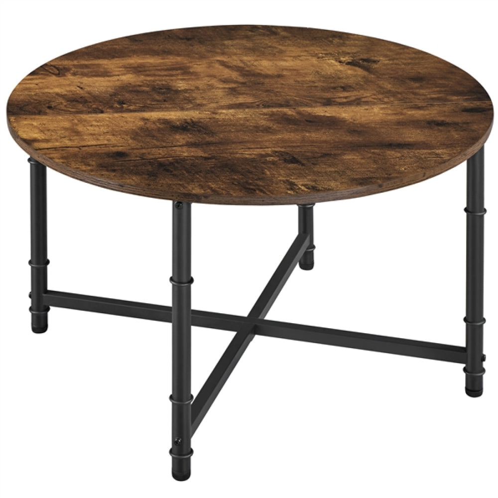 80cm Rustic Round Coffee Table Minimal Vintage Industrial Coffee Table