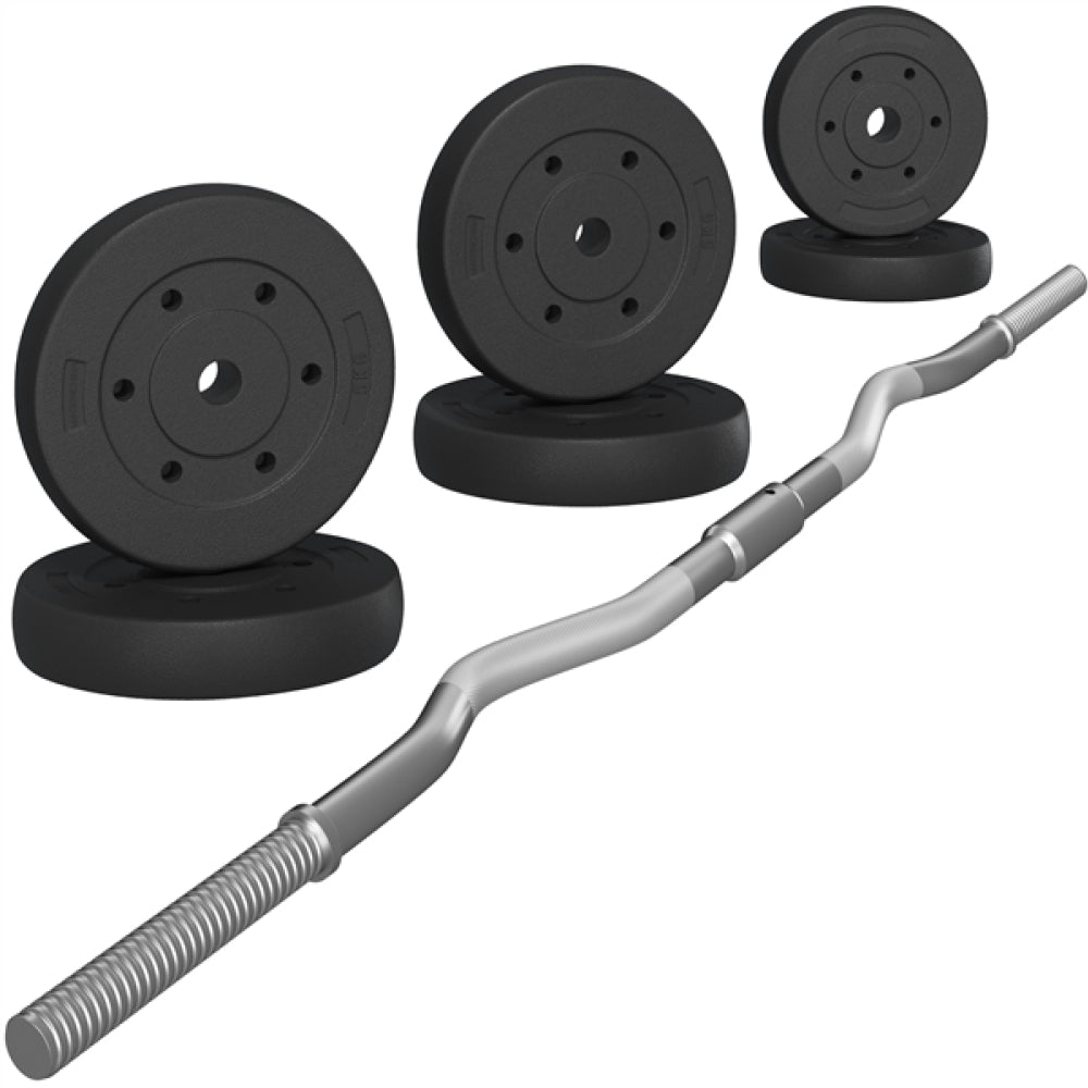 30 KG Home Gym Barbell Weight Set Detachable Curl Bar with Plates and Star Locks