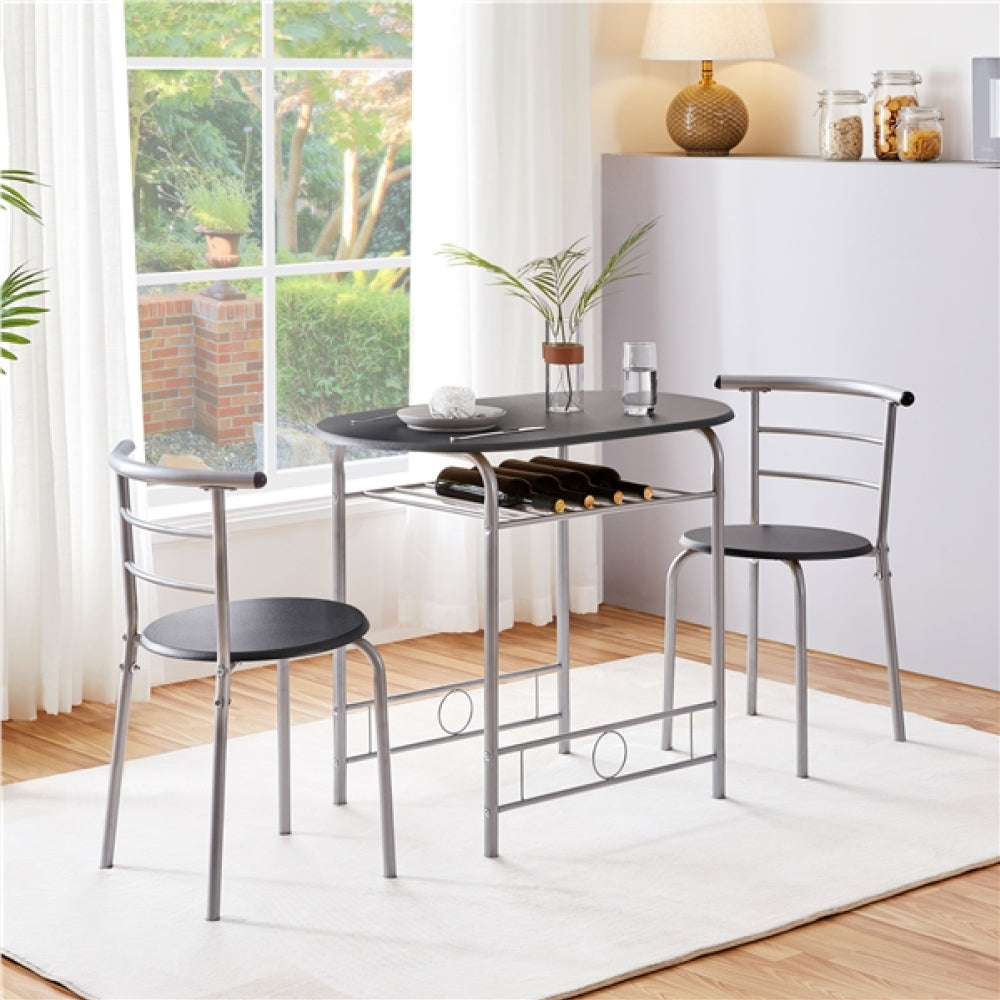 Modern Round Dining Table Set for 2 Chairs + 1 Table