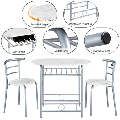 Modern Dining Set 1X Table + 2 Chairs