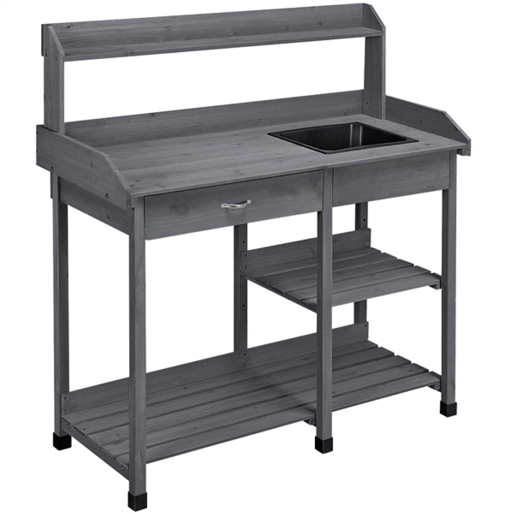 Garden Potting Bench with Basin Garden Work Bench Station