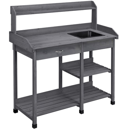 Garden Potting Bench with Basin Garden Work Bench Station