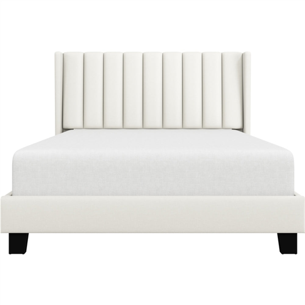 135 cm W x 190 cm L Upholstered Bed Frame With Base & Wing Side