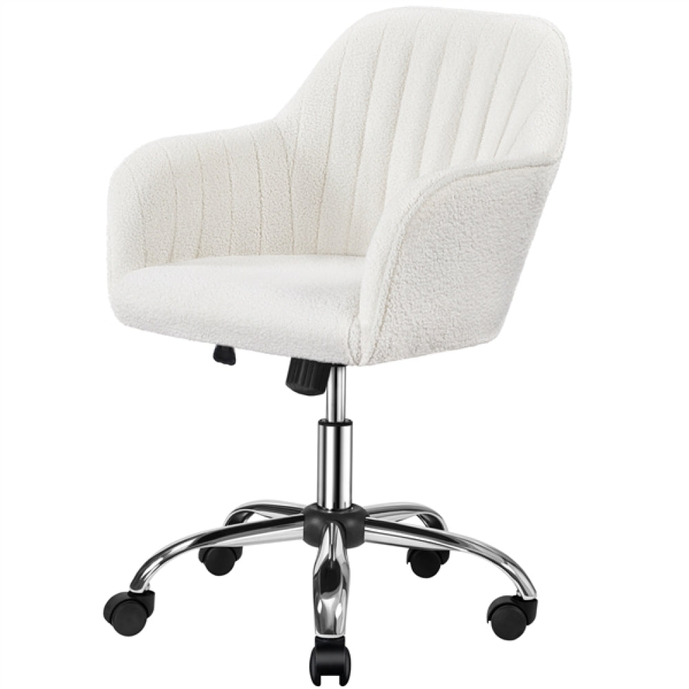 Modern Boucle Desk Chair Computer Chair Computer Chair Ivory