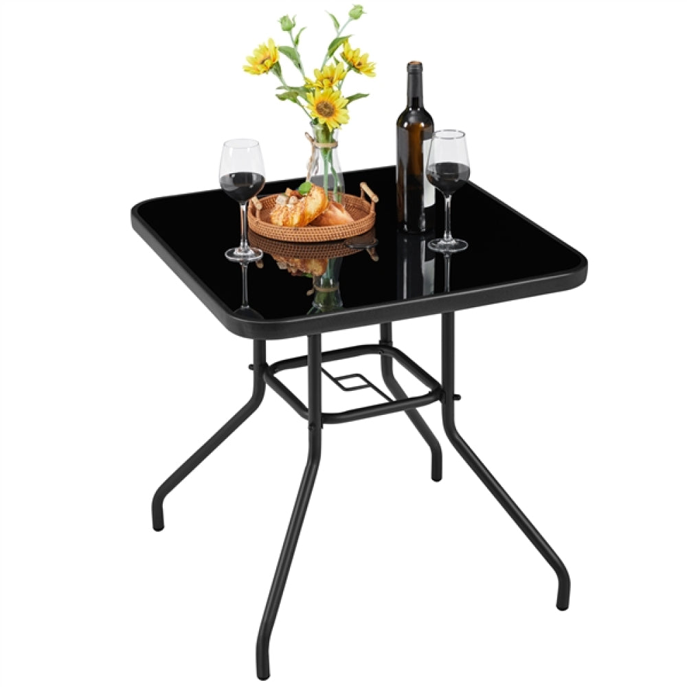 28″ Square Patio Bistro Table with Umbrella Hole