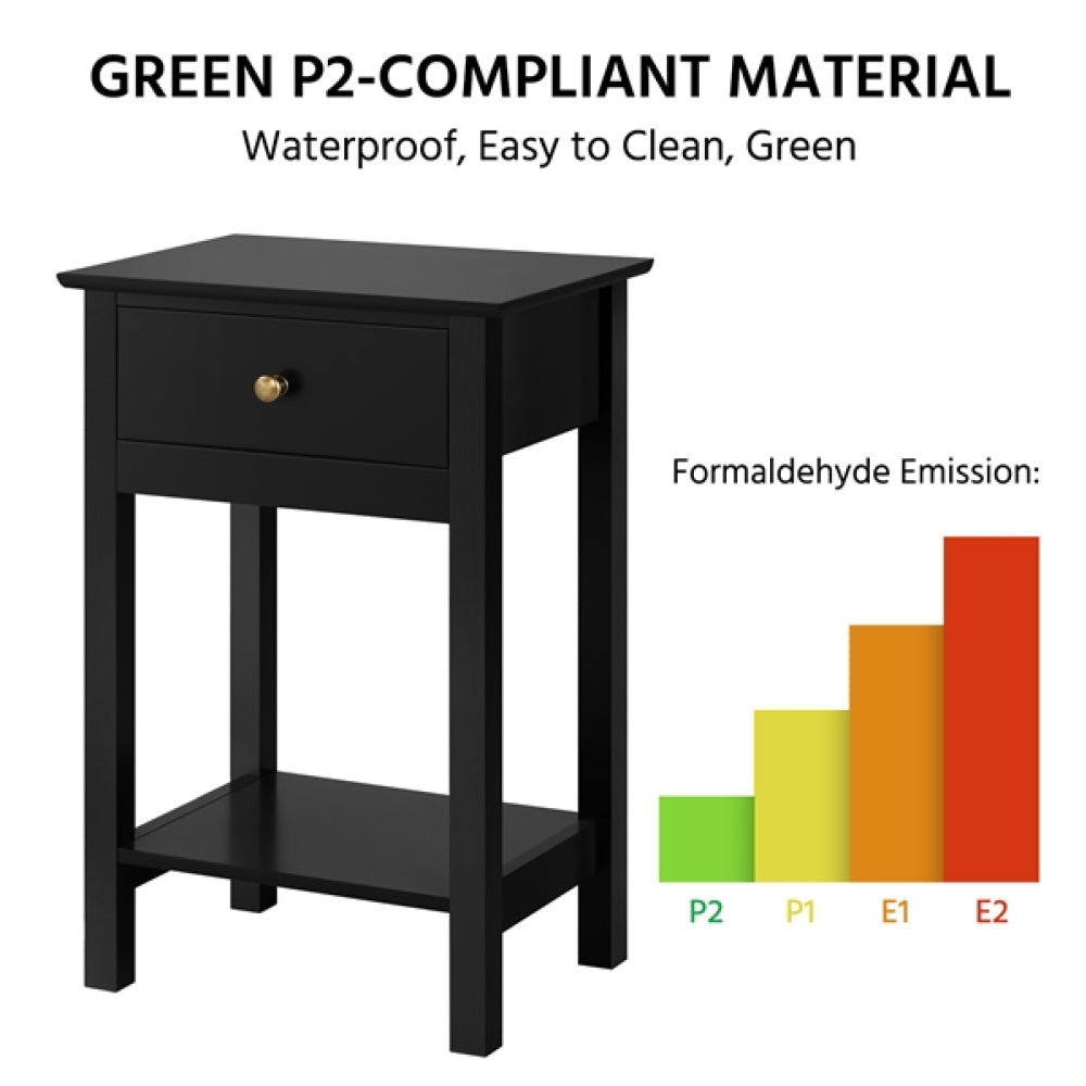 2x Wood Side Table End Table Storage Cabinet Night Stand